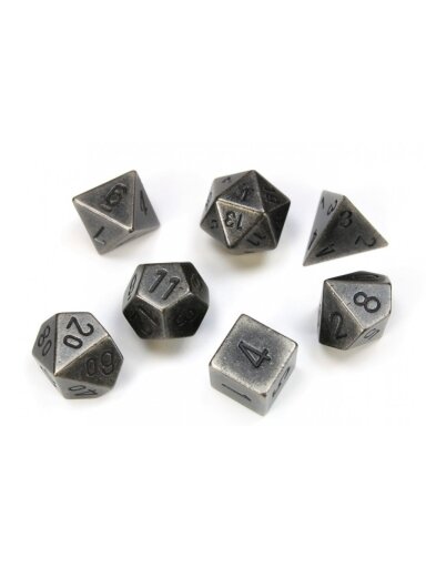 Chessex Specialty Dice Sets - Solid Dark Metal Colour Poly 7 die set (Kauliukai) Chessex Specialty Dice Sets - Solid Dark Metal Colour Poly 7 die set (Kauliukai)