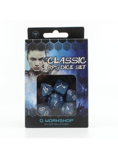 Classic RPG Cobalt & white Dice Set (7) (Kauliukai)