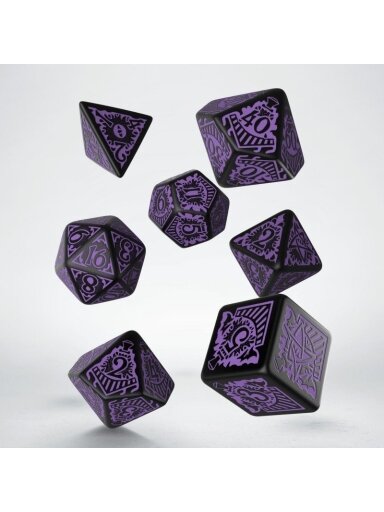 COC Horror on the Orient Express Black & Purple Dice Set (7) (Kauliukai)
