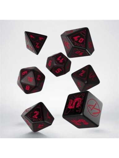 Cyberpunk Red Dice Set - Blood over Chrome - kauliukų rinkinys