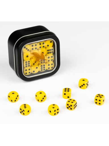 D6 Series 12mm Opaque Yellow (32) - kauliukų rinkinys