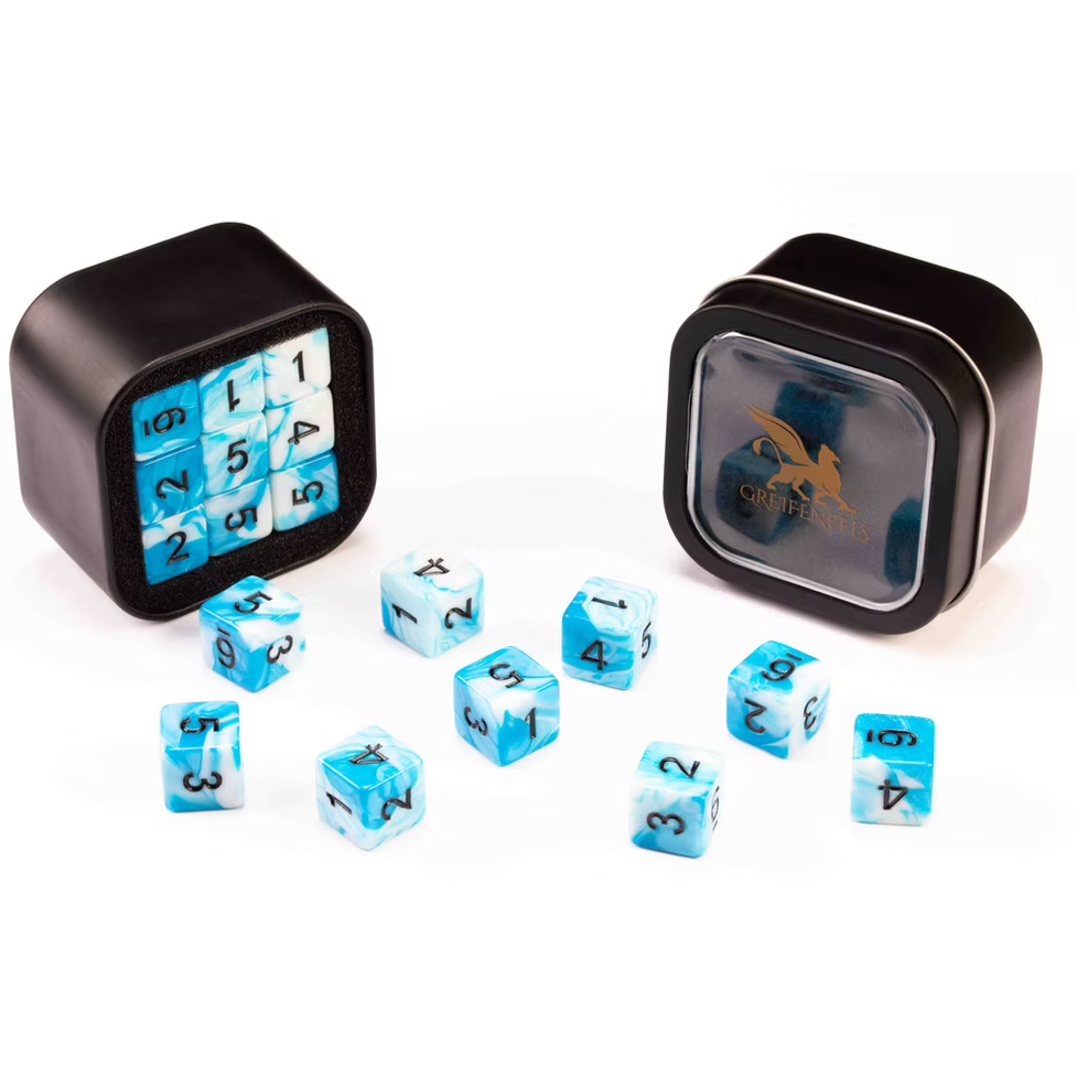 D6 Series 16mm Marble Blue & White (18)