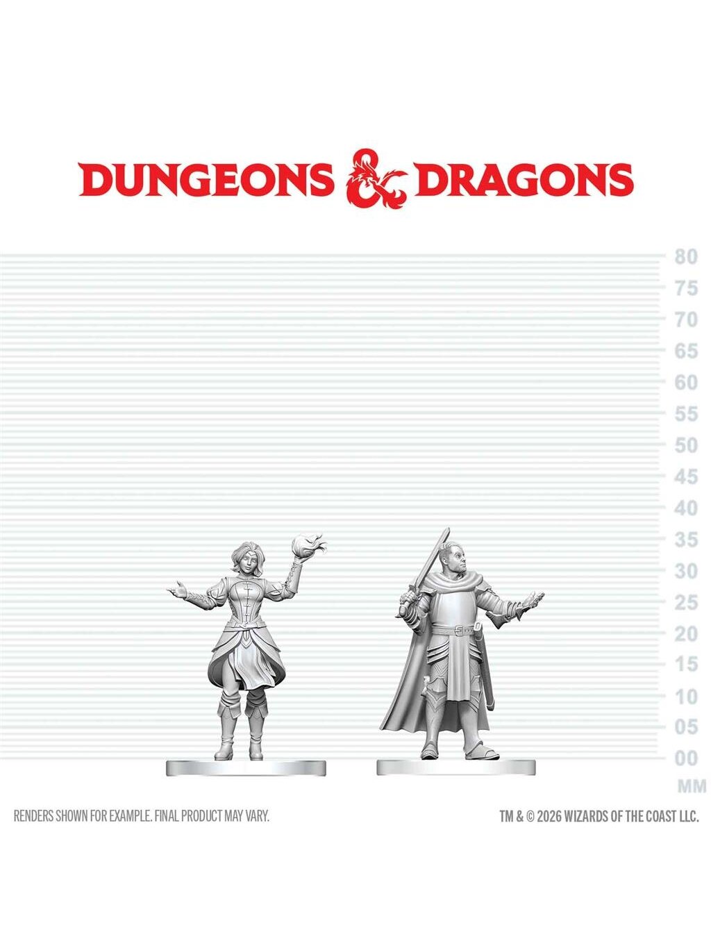 D&D Nolzur's Marvelous Miniatures: Knight & Mage Apprentice - miniatiūra D&D Nolzur's Marvelous Miniatures: Knight & Mage Apprentice - miniatiūra