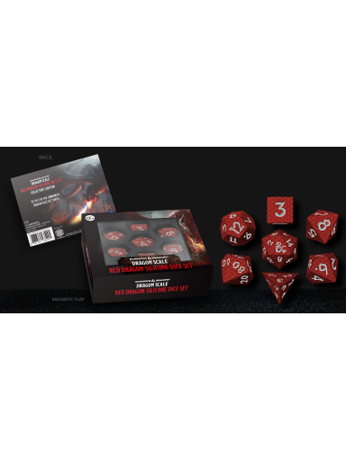 D&D Dragon Scale Silicone Dice Set Red