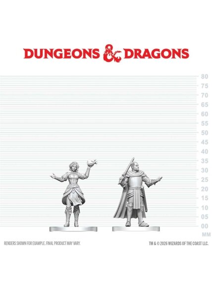 D&D Nolzur's Marvelous Miniatures: Knight & Mage Apprentice - miniatiūra D&D Nolzur's Marvelous Miniatures: Knight & Mage Apprentice - miniatiūra