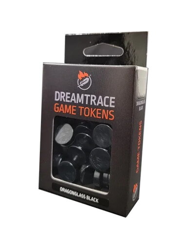 DreamTrace Gaming Tokens: Dragonglass Black - žaidimų žetonėliai