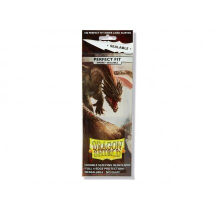 Dragon Shield Standard Perfect Fit Sealable Sleeves - Smoke (100 Sleeves)