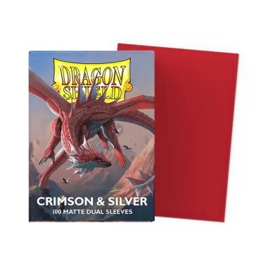 DS Standard size - Matte Dual - Crimson & Silver (100 Sleeves)