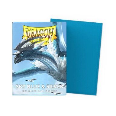 DS Standard size - Matte Dual - Sky Blue & Silver (100 Sleeves)