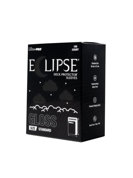 ECLIPSE® Gloss Standard DECK PROTECTOR® Sleeves: Jet Black - 105ct ECLIPSE® Gloss Standard DECK PROTECTOR® Sleeves: Jet Black - 105ct