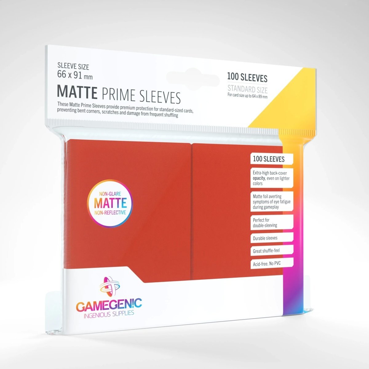 Gamegenic - Matte Prime Sleeves Red (100 Sleeves) Gamegenic - Matte Prime Sleeves Red (100 Sleeves)
