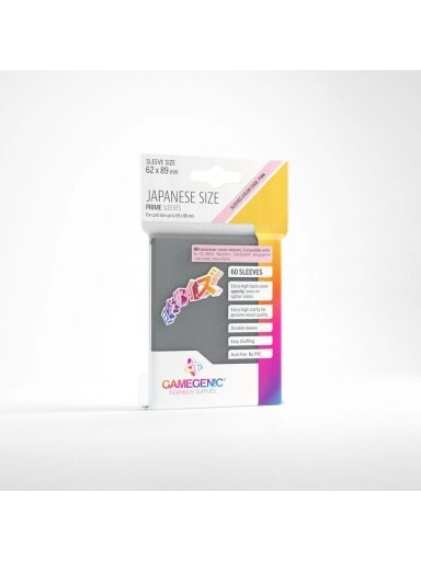 Gamegenic - PRIME Japanese Sized Sleeves Dark Gray (60 Įmaučių)