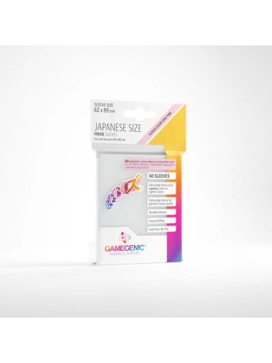 Gamegenic - PRIME Japanese Sized Sleeves White (60 Įmaučių)