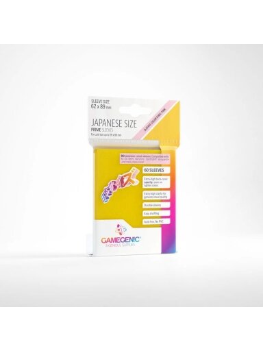 Gamegenic - PRIME Japanese Sized Sleeves Yellow (60 Įmaučių)