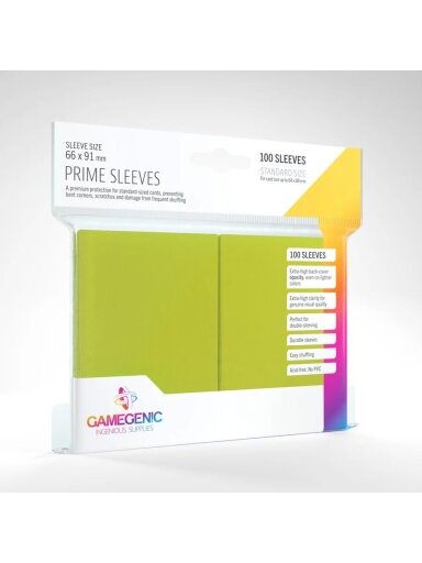 Gamegenic - Prime Sleeves Lime (100 Įmaučių)