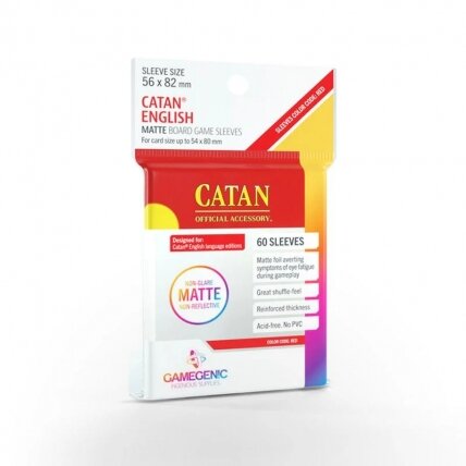 Gamegenic - MATTE Catan-Sized Sleeves 56 x 82 mm - Clear (60 sleeves) Gamegenic - MATTE Catan-Sized Sleeves 56 x 82 mm - Clear (60 sleeves)