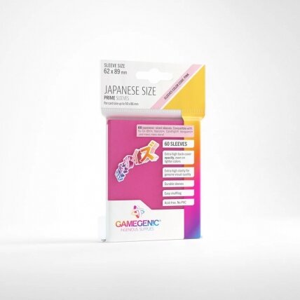 Gamegenic - PRIME Japanese Sized Sleeves Pink (60 Sleeves) Gamegenic - PRIME Japanese Sized Sleeves Pink (60 Sleeves)