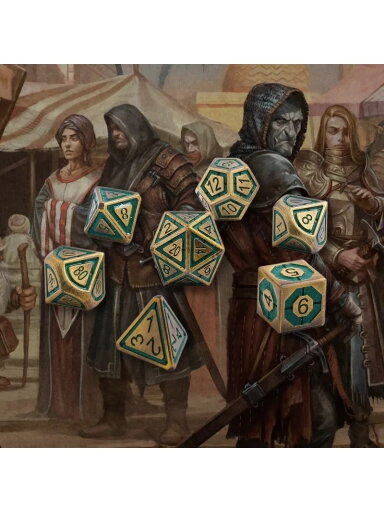 Merchants Metal Dice Set (7) kauliukai Merchants Metal Dice Set (7) kauliukai