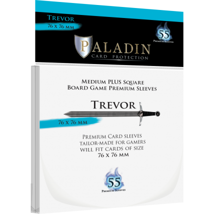 Paladin Sleeves - Trevor Premium Medium+ Square 76x76mm (55 Sleeves) Paladin Sleeves - Trevor Premium Medium+ Square 76x76mm (55 Sleeves)