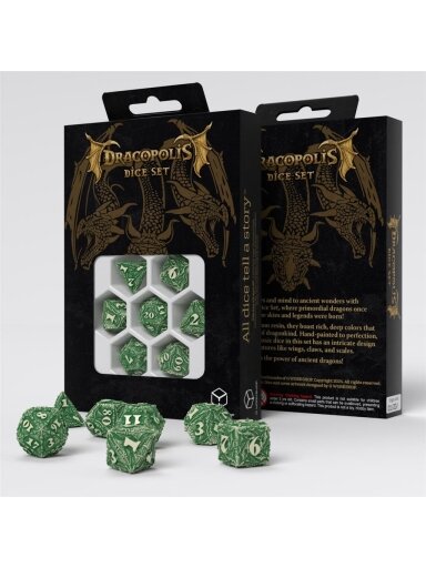 Q Workshop Dracopolis Dice Set - The Andean Longneck (Kauliukai) Q Workshop Dracopolis Dice Set - The Andean Longneck (Kauliukai)