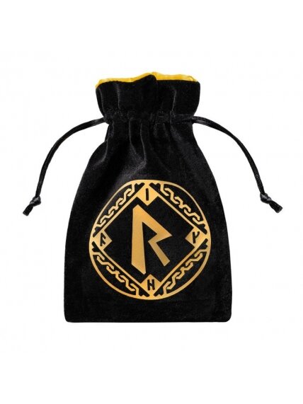 Runic Black & golden Velour Dice Bag (Kauliukų Maišelis) Runic Black & golden Velour Dice Bag (Kauliukų Maišelis)