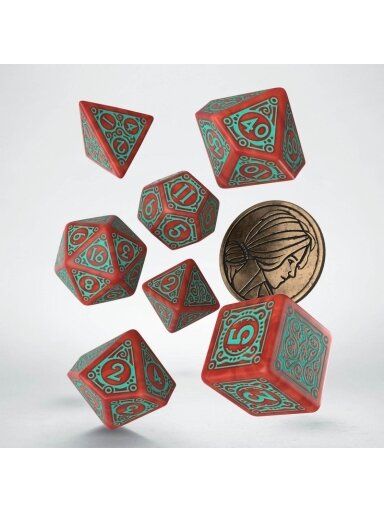 The Witcher Dice Set Triss - Merigold the Fearless (7 & unique coin) (Kauliukai)