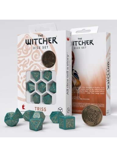 The Witcher Dice Set Triss - The Beautiful Healer (7 & unique coin) (Kauliukai)