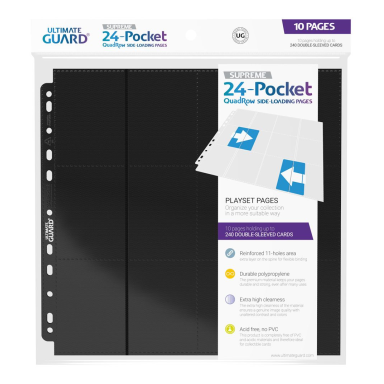 Ultimate Guard 24-Pocket QuadRow Pages Side-Loading (10) – Black Ultimate Guard 24-Pocket QuadRow Pages Side-Loading (10) – Black