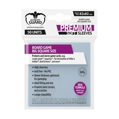 Ultimate Guard Premium Soft Sleeves for Board Game Cards Big Square (50 Įmaučių)