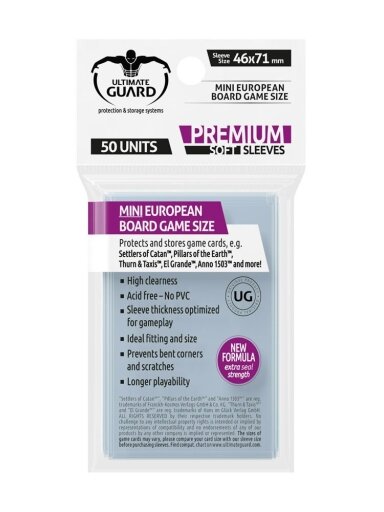 Ultimate Guard Board Game Sleeves (50 Įmaučių) - Mini European