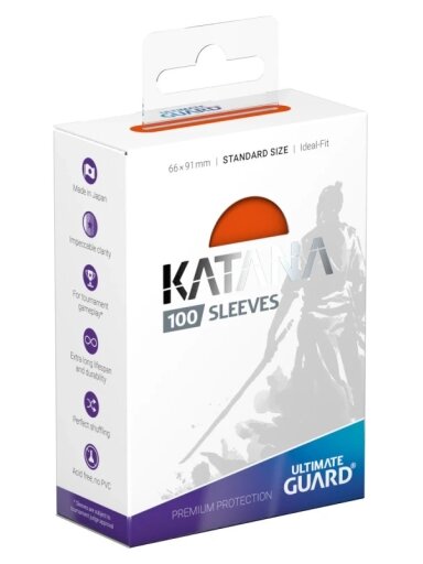 Ultimate Guard Katana Sleeves Standard Size (100) - Orange