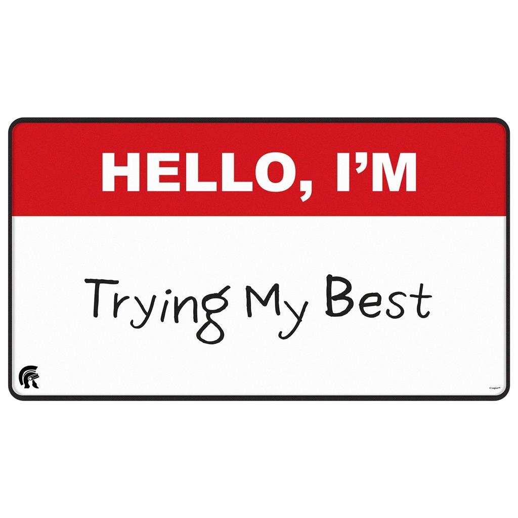 UP - I’m Trying - Black Stitched-edge Playmat