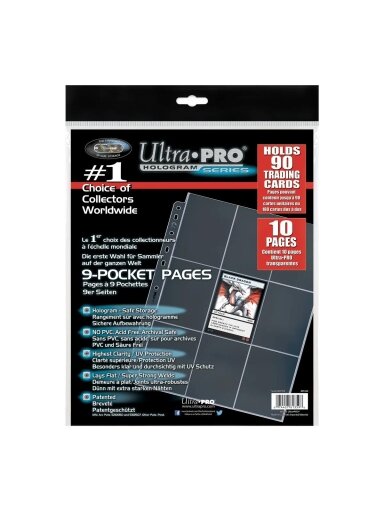 UP - 9-Pocket Pages (11 Hole) Refill Pack (10 puslapių) UP - 9-Pocket Pages (11 Hole) Refill Pack (10 puslapių)