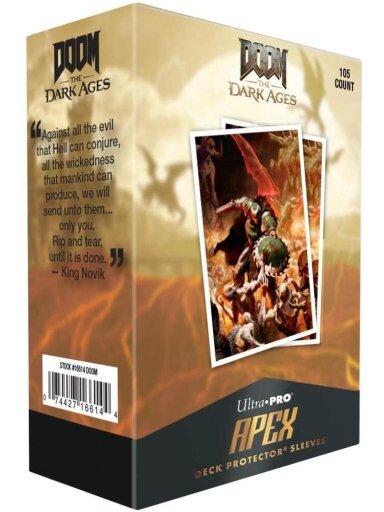 UP - DOOM 105ct Apex Deck Protector Sleeves 1 for Bethesda - Doom (105 įmautės) UP - DOOM 105ct Apex Deck Protector Sleeves 1 for Bethesda - Doom (105 įmautės)